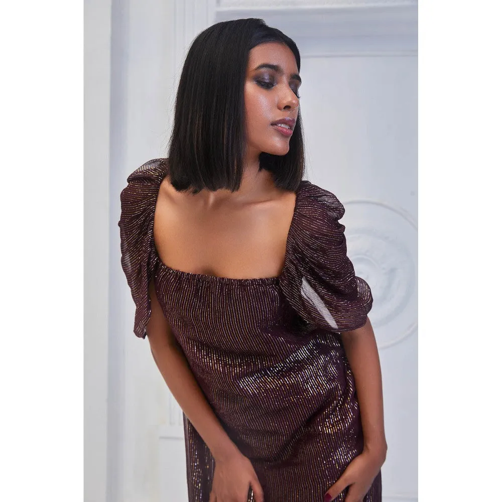 MONK & MEI Mia Straight Dress Wine