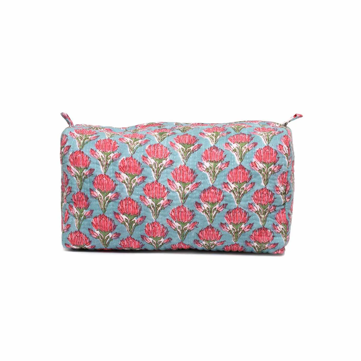MONSOON LILY BLOCK PRINTED QUILTED TOILETRY POUCH