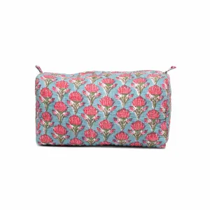 MONSOON LILY BLOCK PRINTED QUILTED TOILETRY POUCH