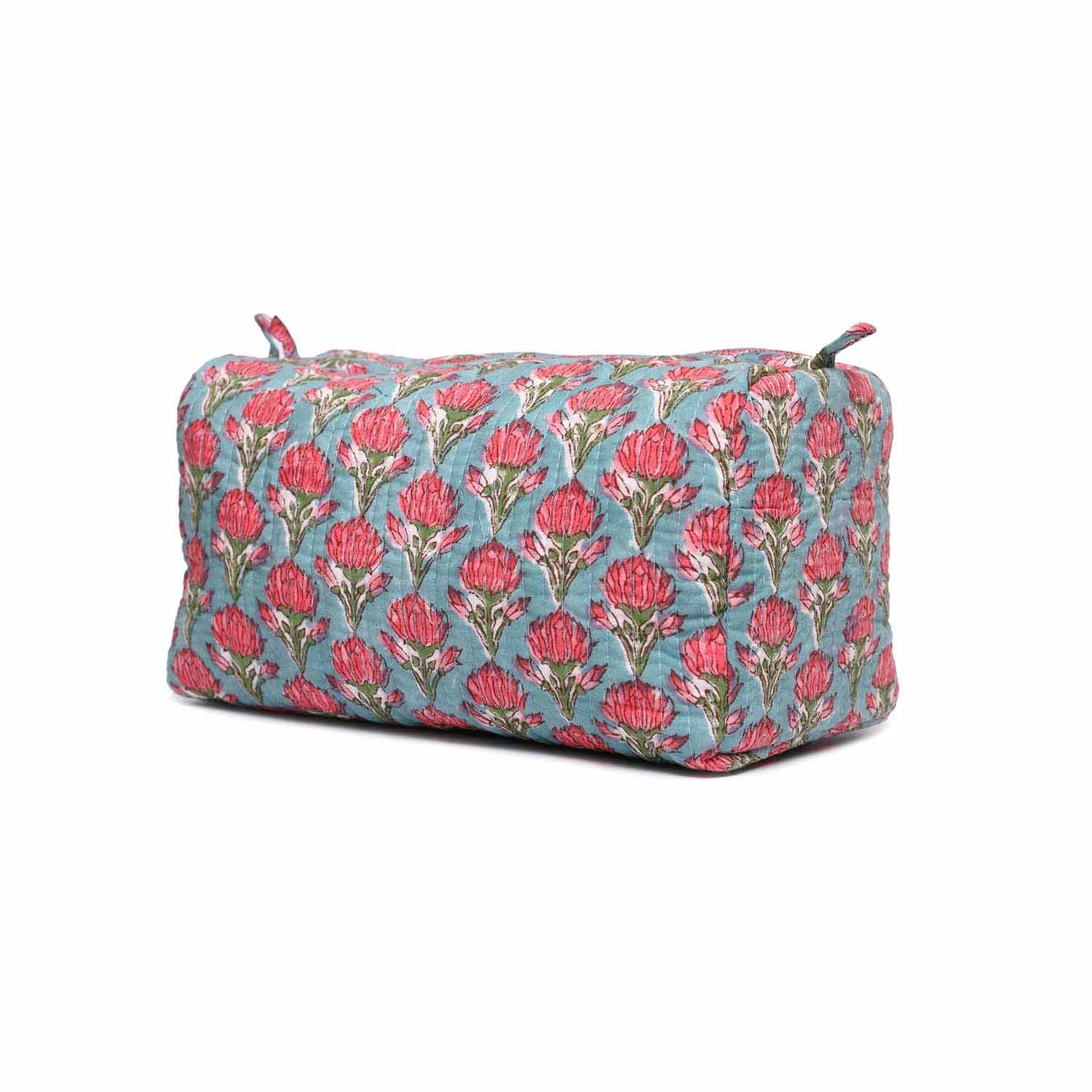 MONSOON LILY BLOCK PRINTED QUILTED TOILETRY POUCH