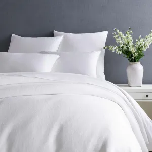 Montauk White Duvet Cover, Twin Size, White Solid Pattern