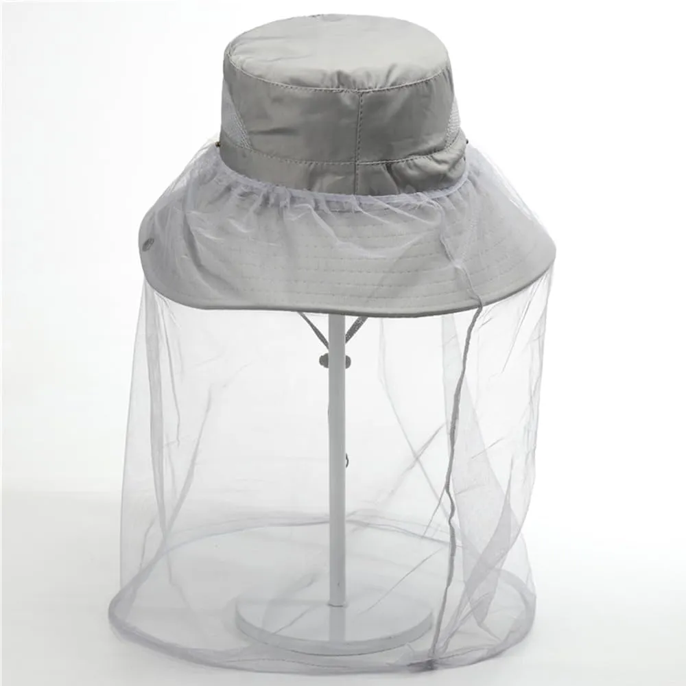Mosquito Net Hat - Safari Sun Visor Hat with Removable Bug Net for Outdoor Men and Women