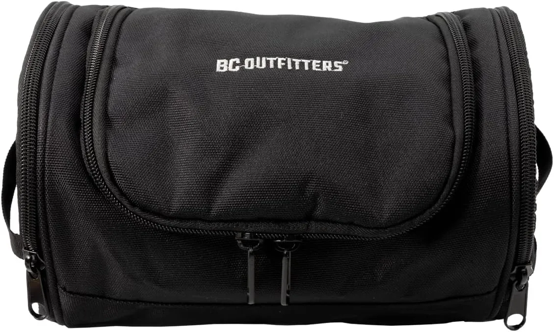 Multi-Compartment Toiletry Bag for Travel, Hanging Organizer for Men or Women, Black