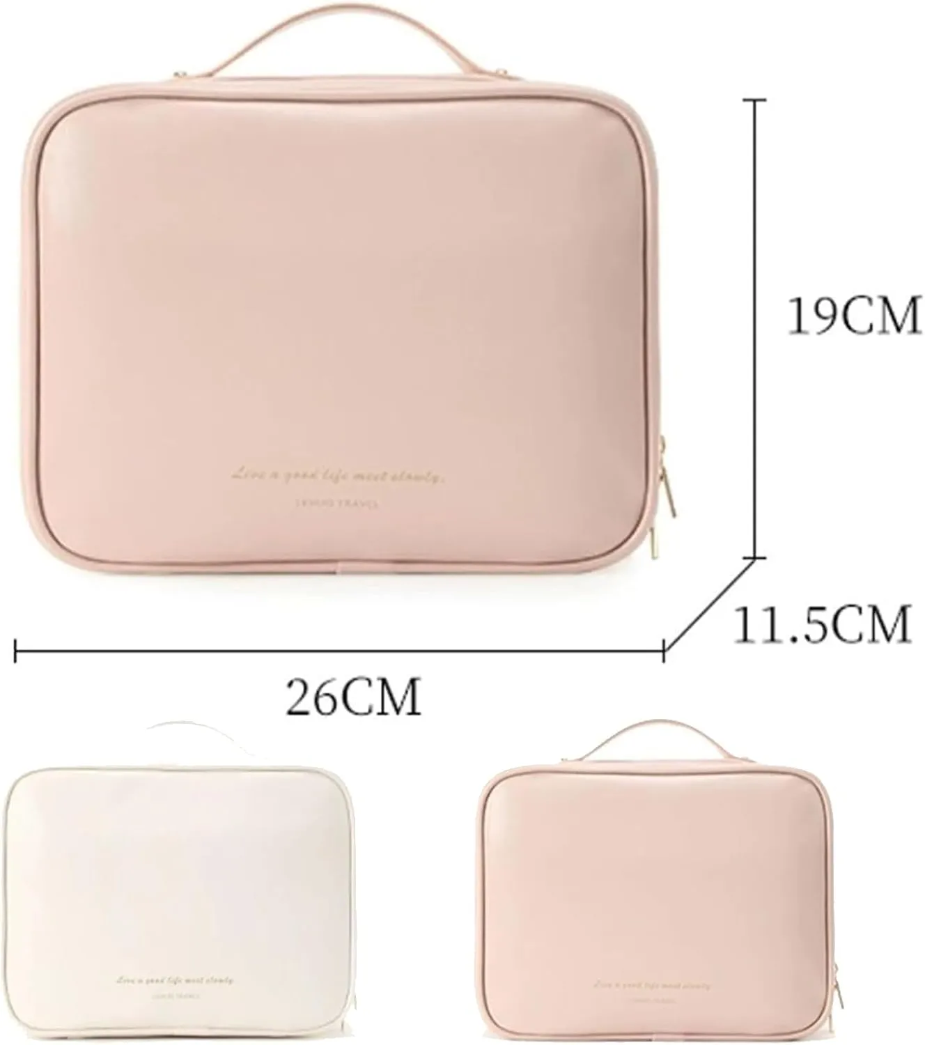 Multi-Compartment Toiletry Cosmetics Bag, Portable & Large Capacity Makeup Bag with Compartments, multi compartment toiletry Bag for Travel (Brown)