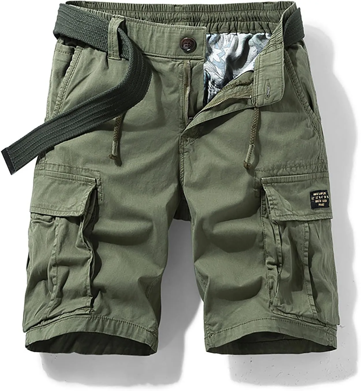 Muscularfit Linen Shorts Men 2023 Regular and Big & Tall Fashion Outdoor Cargo Shorts Summer Drawstring Elastic Waist Shorts