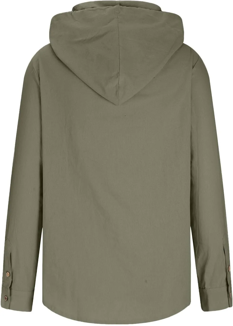 Muscularfit Men's Fashion Hoodies & Sweatshirts Drawstring Casual Long Sleeve Cotton Linen Shirts Fashion Button Down Hoodies