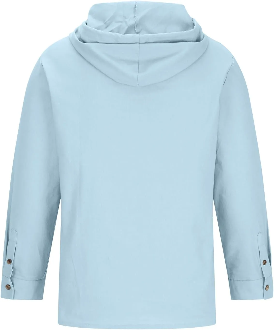Muscularfit Men's Fashion Hoodies & Sweatshirts Drawstring Casual Long Sleeve Cotton Linen Shirts Fashion Button Down Hoodies