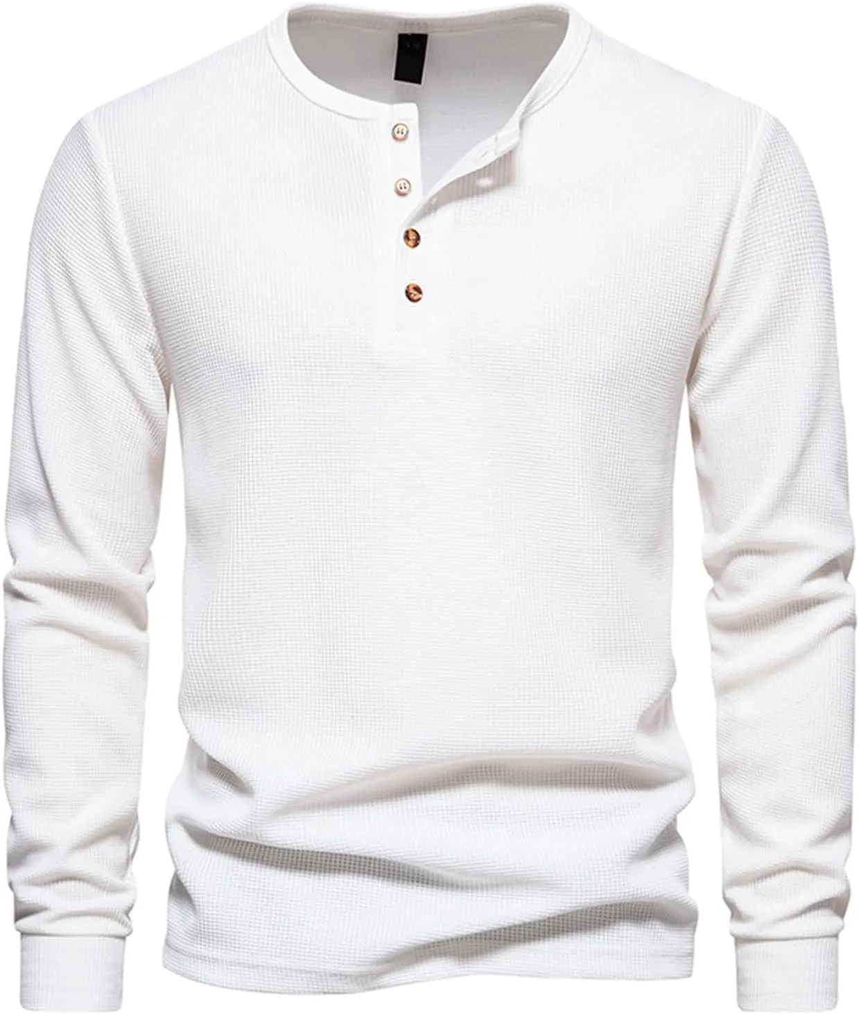 Muscularfit Mens Shirts Long Sleeve Button Down Solid Polo Shirt Casual Solid Henley T-Shirts Slim Fit Gym Workout Tee Tops