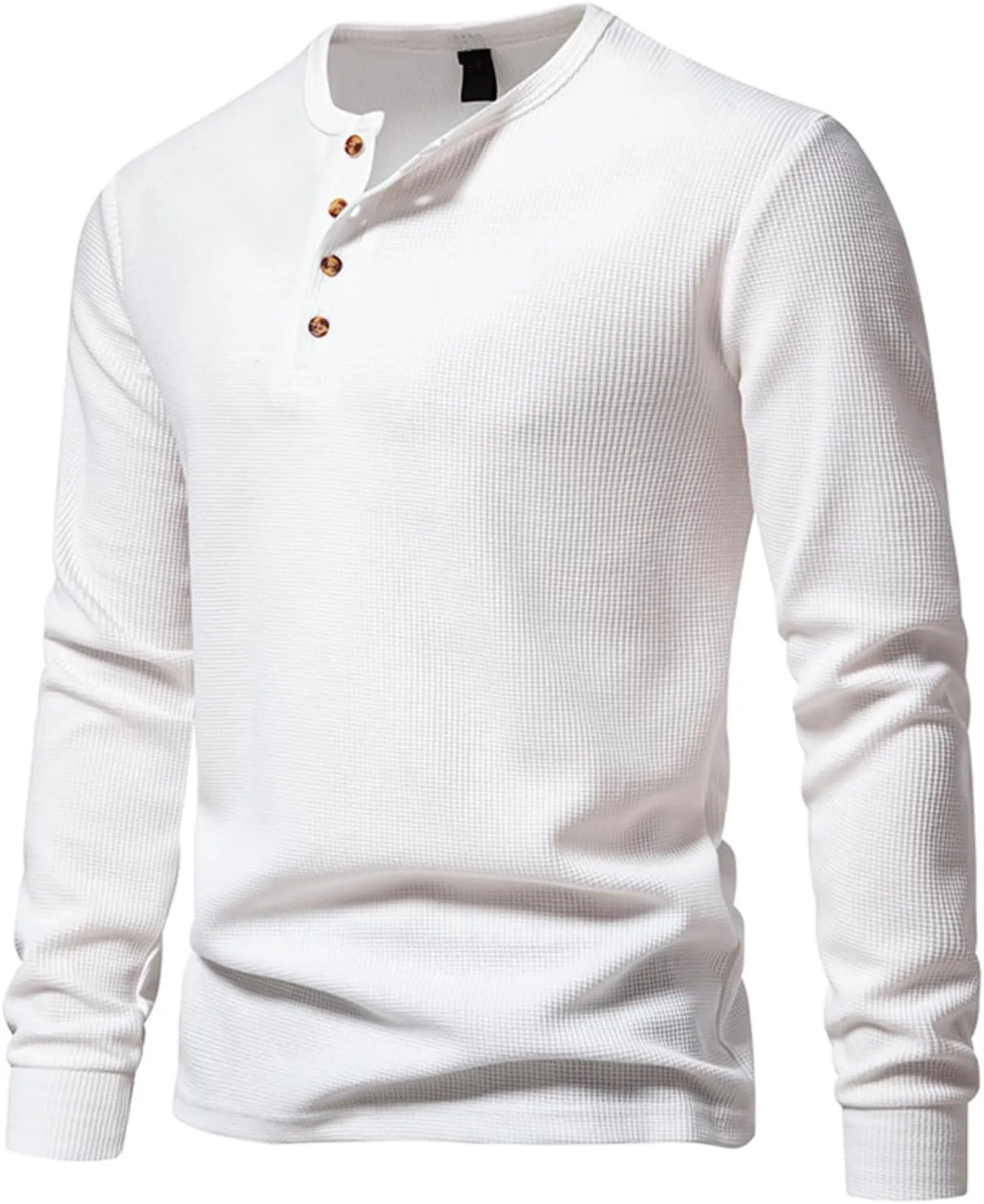 Muscularfit Mens Shirts Long Sleeve Button Down Solid Polo Shirt Casual Solid Henley T-Shirts Slim Fit Gym Workout Tee Tops