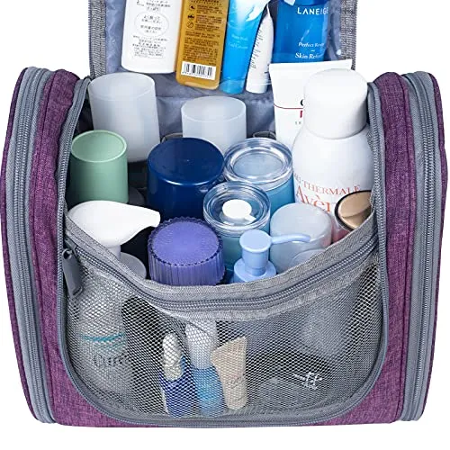 Narwey Small Hanging Toiletry Bag Women Travel Makeup Bag Organizer Toiletries Bag for Travel Size Essentials Accessories Cosmetics (Medium, Elephant)