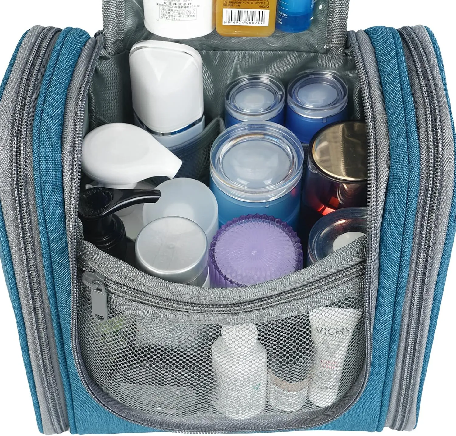 Narwey Small Hanging Travel Toiletry Bag Cosmetic Make up Organizer for Women and Men (Medium, Navy Blue)