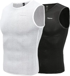 Nepest Mens Vests/Short Sleeve Biking Base Layer Mesh Sleeveless Cycling Baselayer Bicycle Ultralight Undershirts