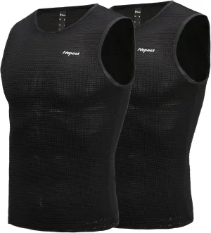 Nepest Mens Vests/Short Sleeve Biking Base Layer Mesh Sleeveless Cycling Baselayer Bicycle Ultralight Undershirts