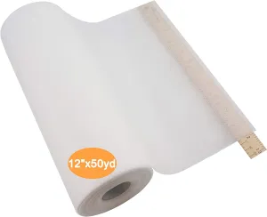 New brothread No Show Mesh Machine Embroidery Stabilizer Backing 12" x 50 Yd roll - Light Weight 1.8 oz - Cut into Variable Sizes for Machine Embroidery and Hand Sewing