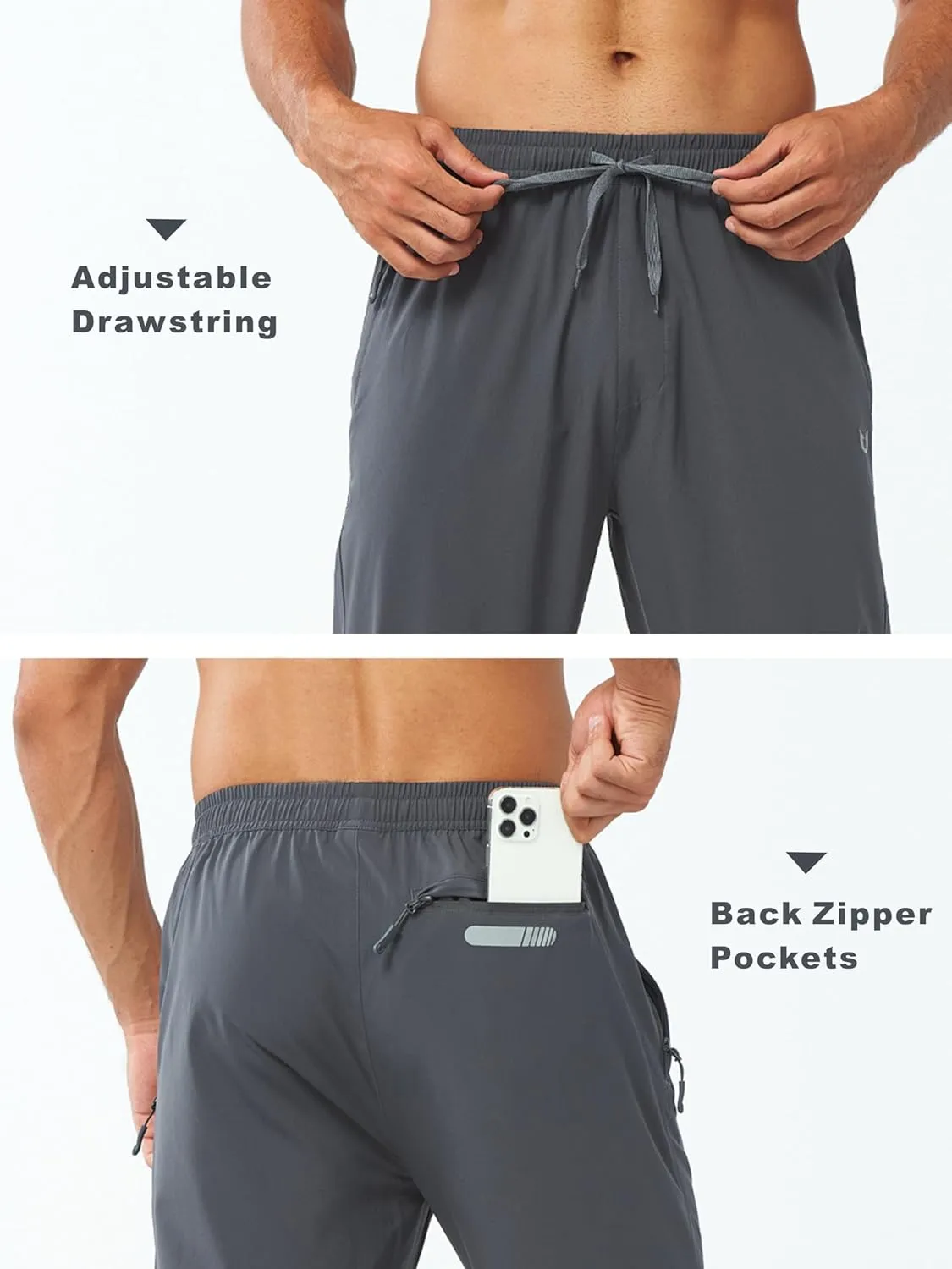 NORTHYARD Men's Fleece Lined Pants Athletic Workout Running Joggers Winter Warm Wind Sweatpants for Active Gym Track Jogging