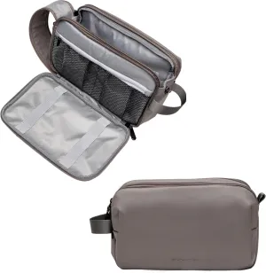 (Not Made In China) Men's Travel Toiletry Bag, Dopp Kit For Men, Water-Resistant Shaving Bag and Organizer for Toiletries and Accessories (Gray)