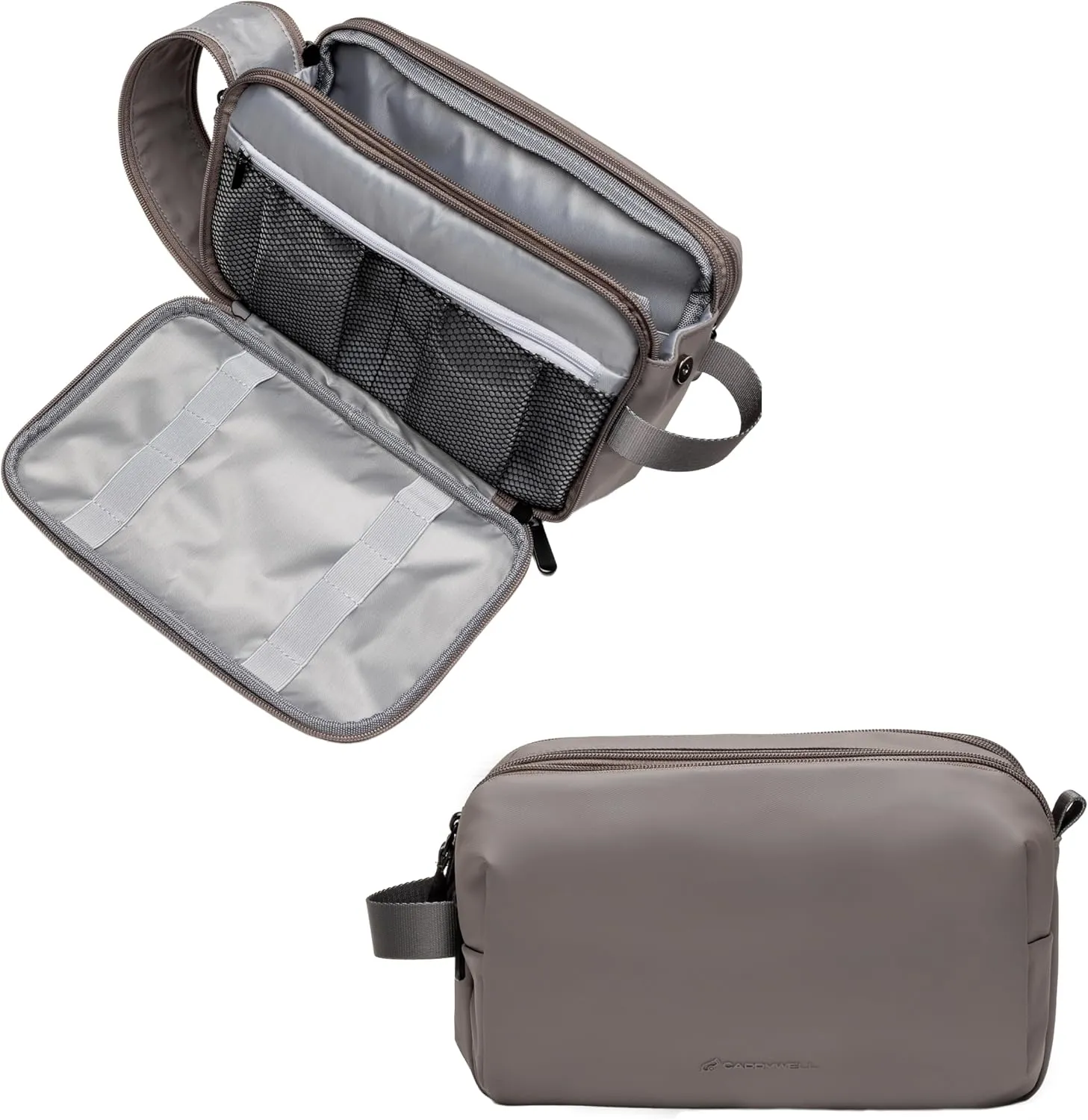 (Not Made In China) Men's Travel Toiletry Bag, Dopp Kit For Men, Water-Resistant Shaving Bag and Organizer for Toiletries and Accessories (Gray)