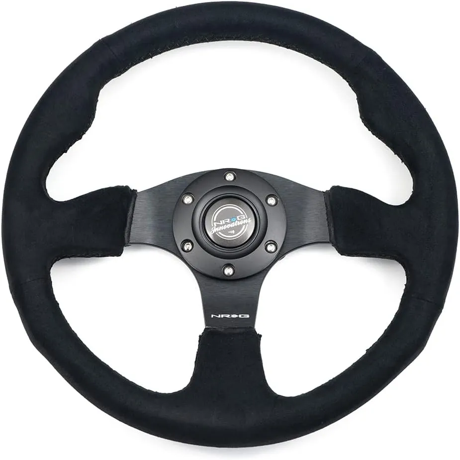 NRG Innovations NRG-RST-012SA Reinforced Steering Wheel - Alcantara Steering Wheel 320mm Diameter, and 25mm Deep with Black Stitch