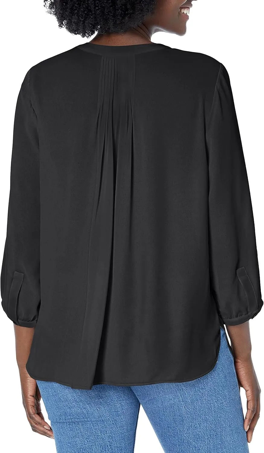 NYDJ Women's Pintuck Blouse 3/4 Sleeve