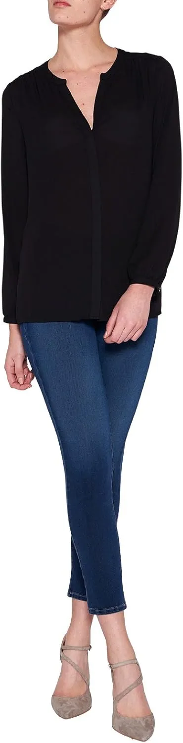 NYDJ Women's Pintuck Blouse 3/4 Sleeve