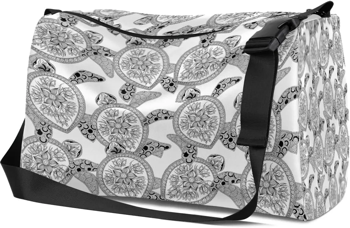 Ocean Sea Animal Turtles Small Gym Bag for Men Women Workout Sport Duffle Bag Waterproof Weekender Overnight Bag Lightweight Carry on Tote Bag Crossbody Shoulder Travel Bag for Swim Yoge Dance