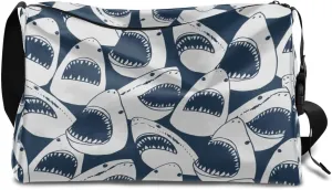 Ocean Shark Animal Small Gym Bag for Men Women Workout Sport Duffle Bag Waterproof Weekender Overnight Bag Lightweight Carry on Tote Bag Crossbody Shoulder Travel Bag for Swim Yoge Dance