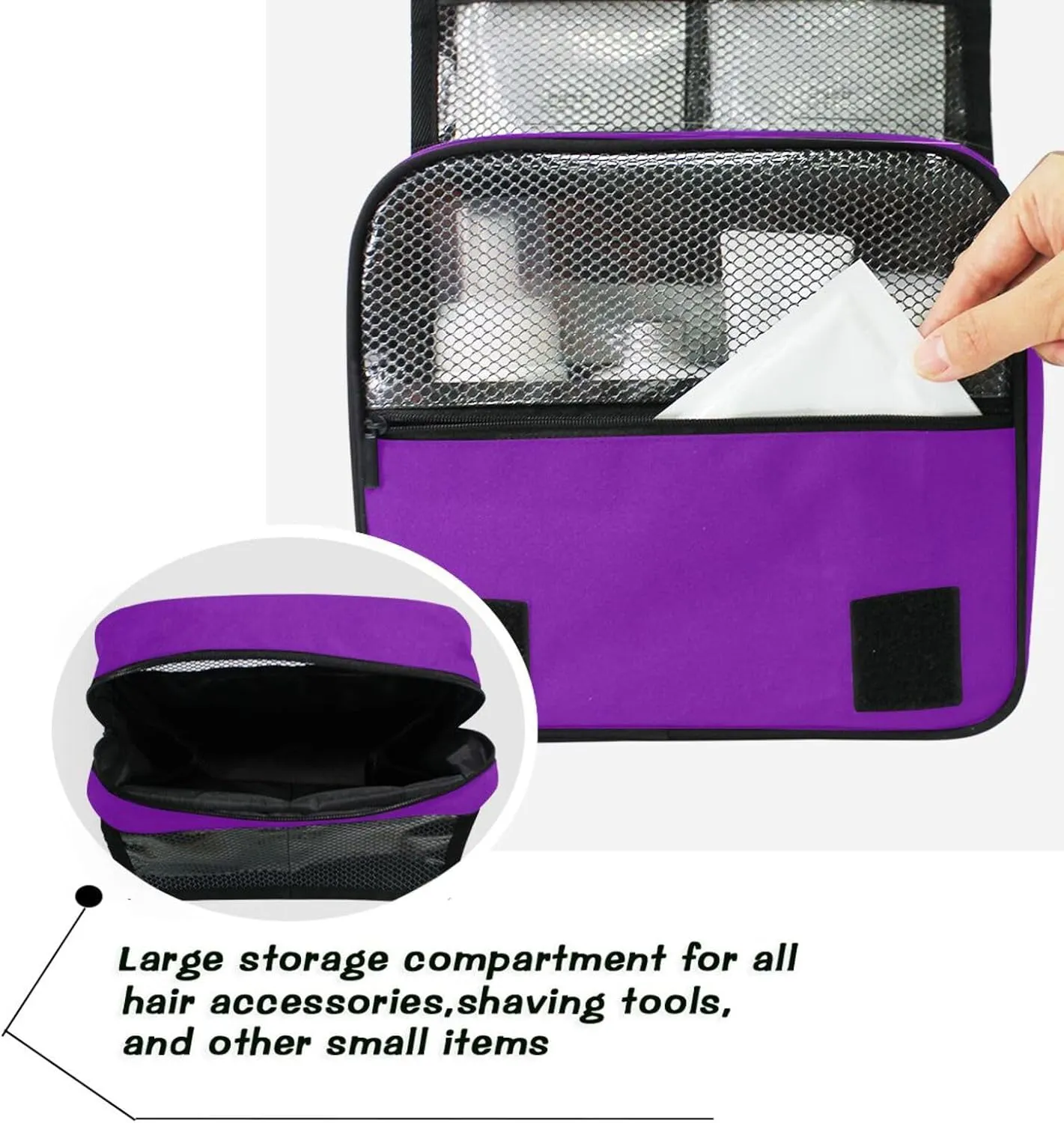 ODAWA Toiletry Bags Pansy Makeup Storage Bag with Hooks Travel Toiletry Makeup Bag for Women
