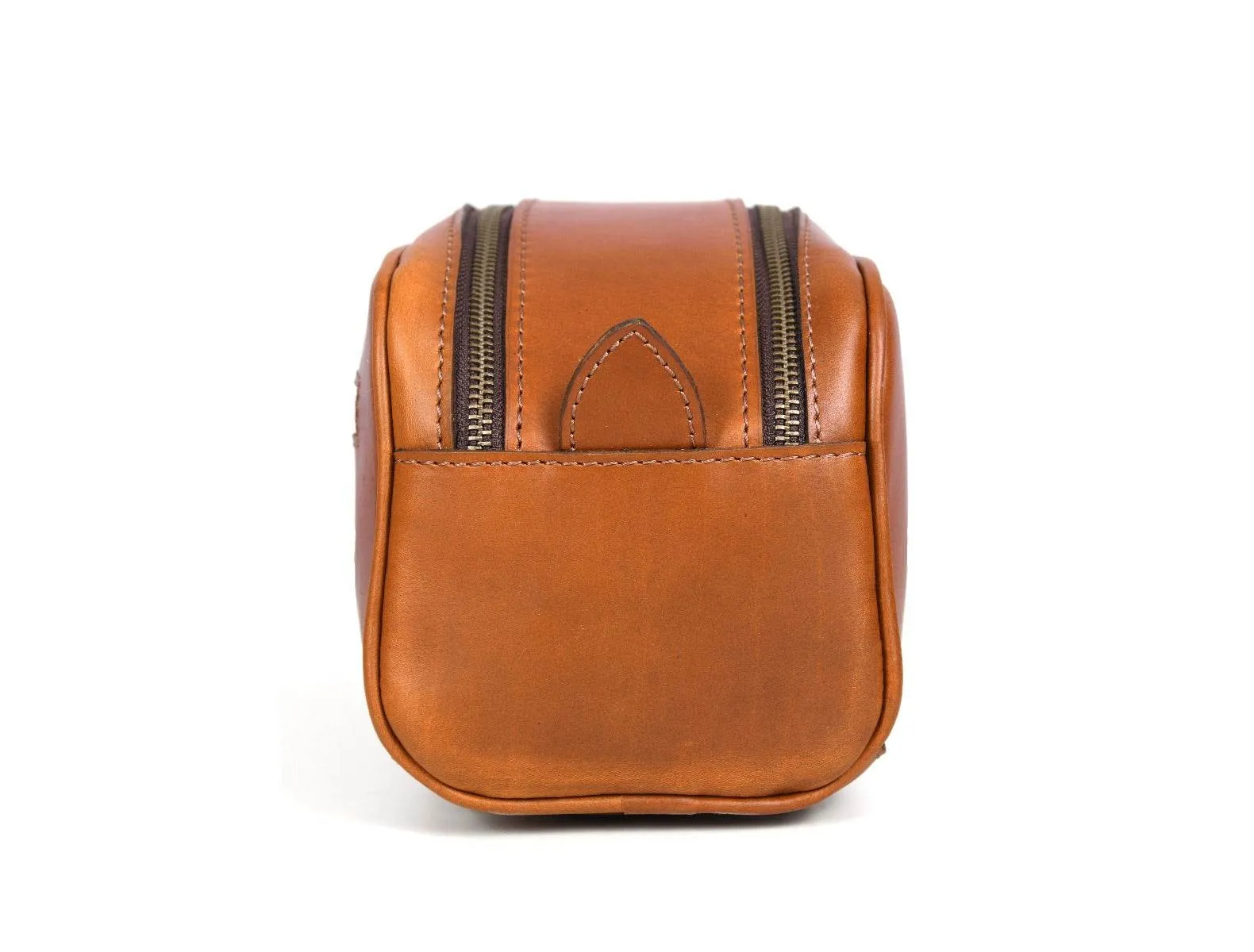 Omaha Leather Toiletry Bag - Cinnamon Brown