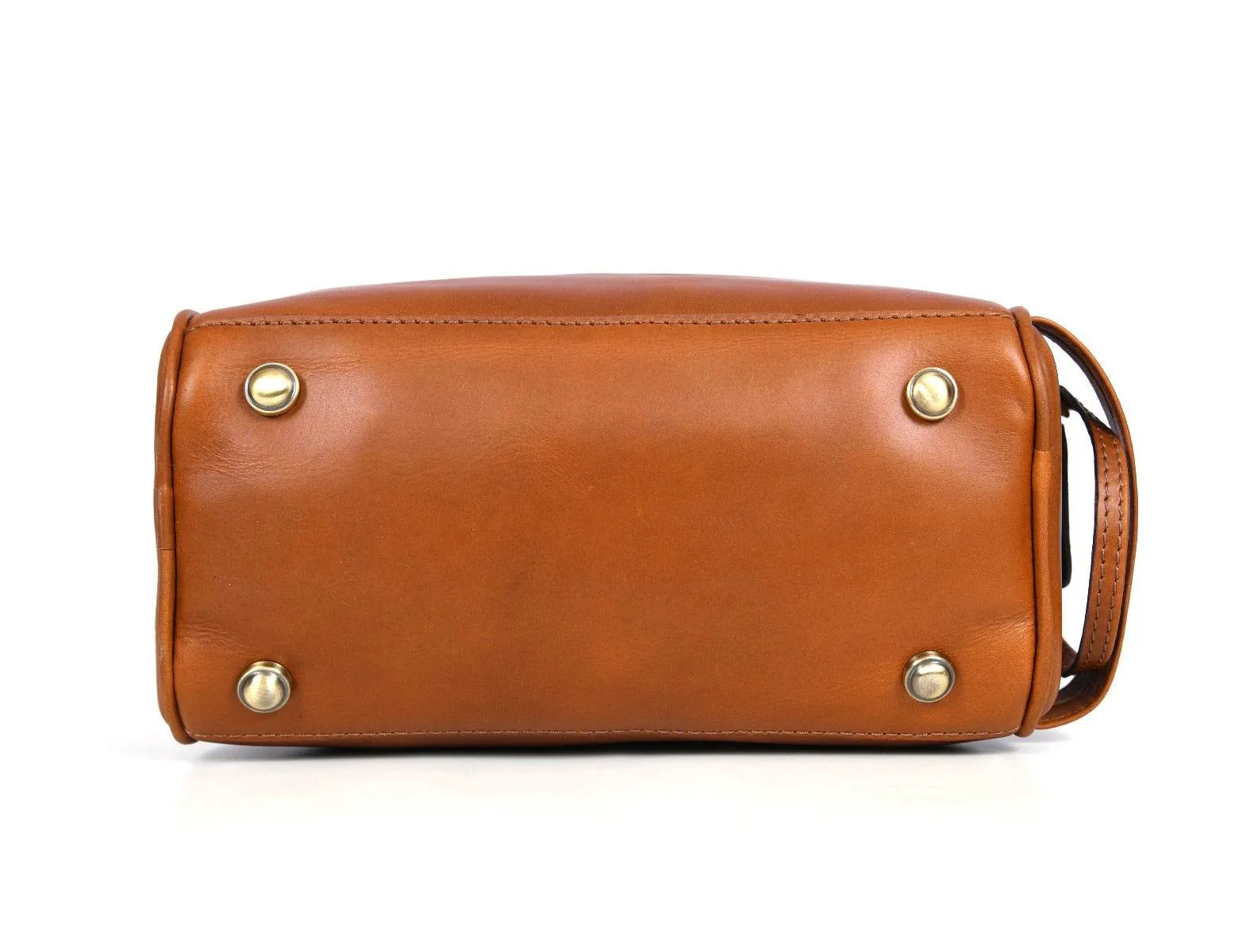 Omaha Leather Toiletry Bag - Cinnamon Brown