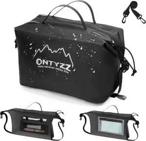 ONTYZZ Travel Toiletry Bag Makeup Bag with Handle Waterproof Cosmetic bag with strap for Toiletries Carry-on Travel Accessories Essentials,1 Black