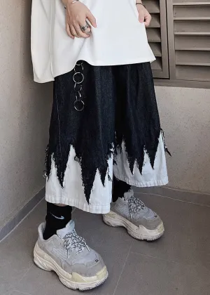 Original Black Patchwork Summer Men Design Shorts Denim Cool