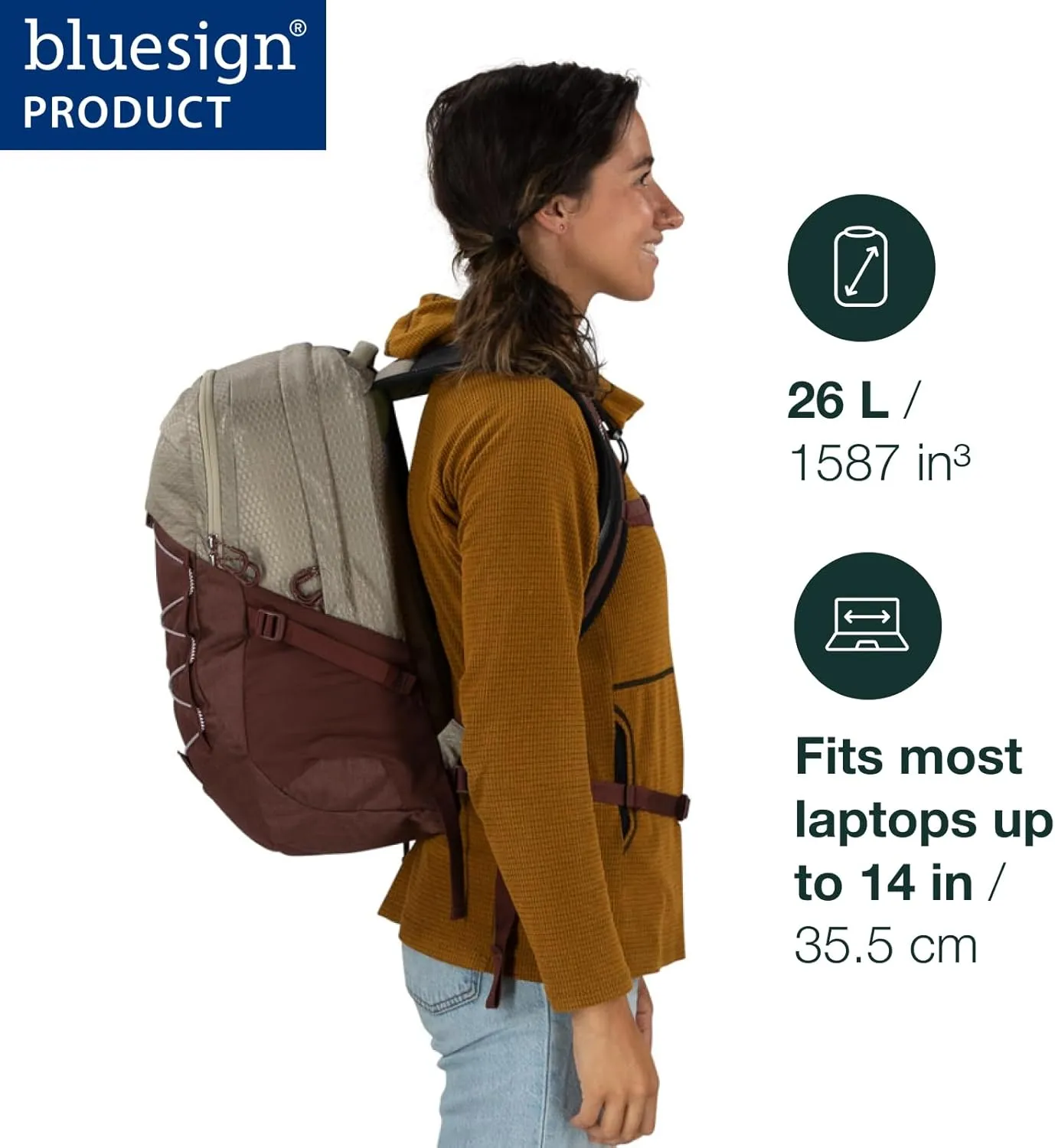 Osprey Quasar 26L Commuter Backpack, Green Tunnel/Brindle Brown