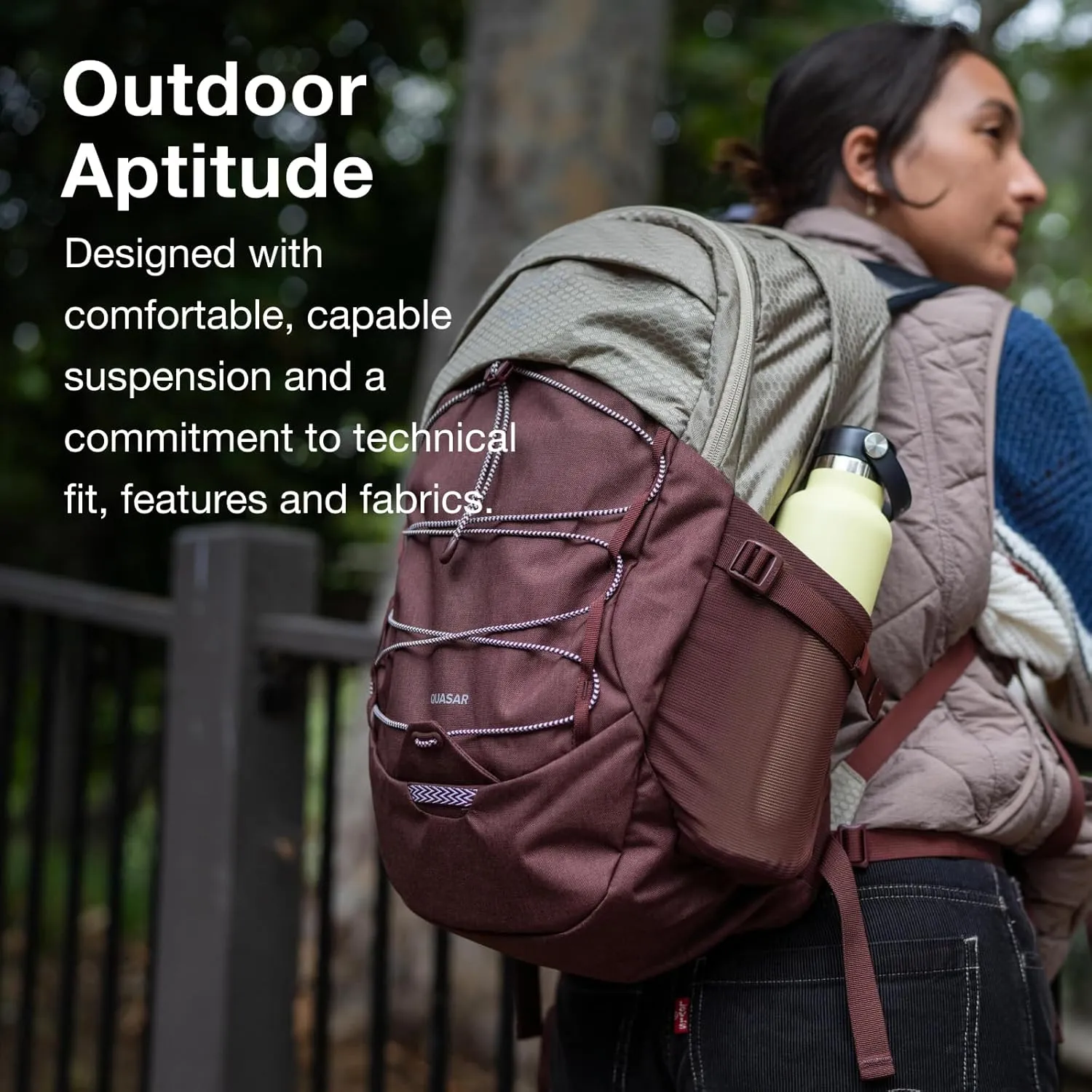 Osprey Quasar 26L Commuter Backpack, Green Tunnel/Brindle Brown