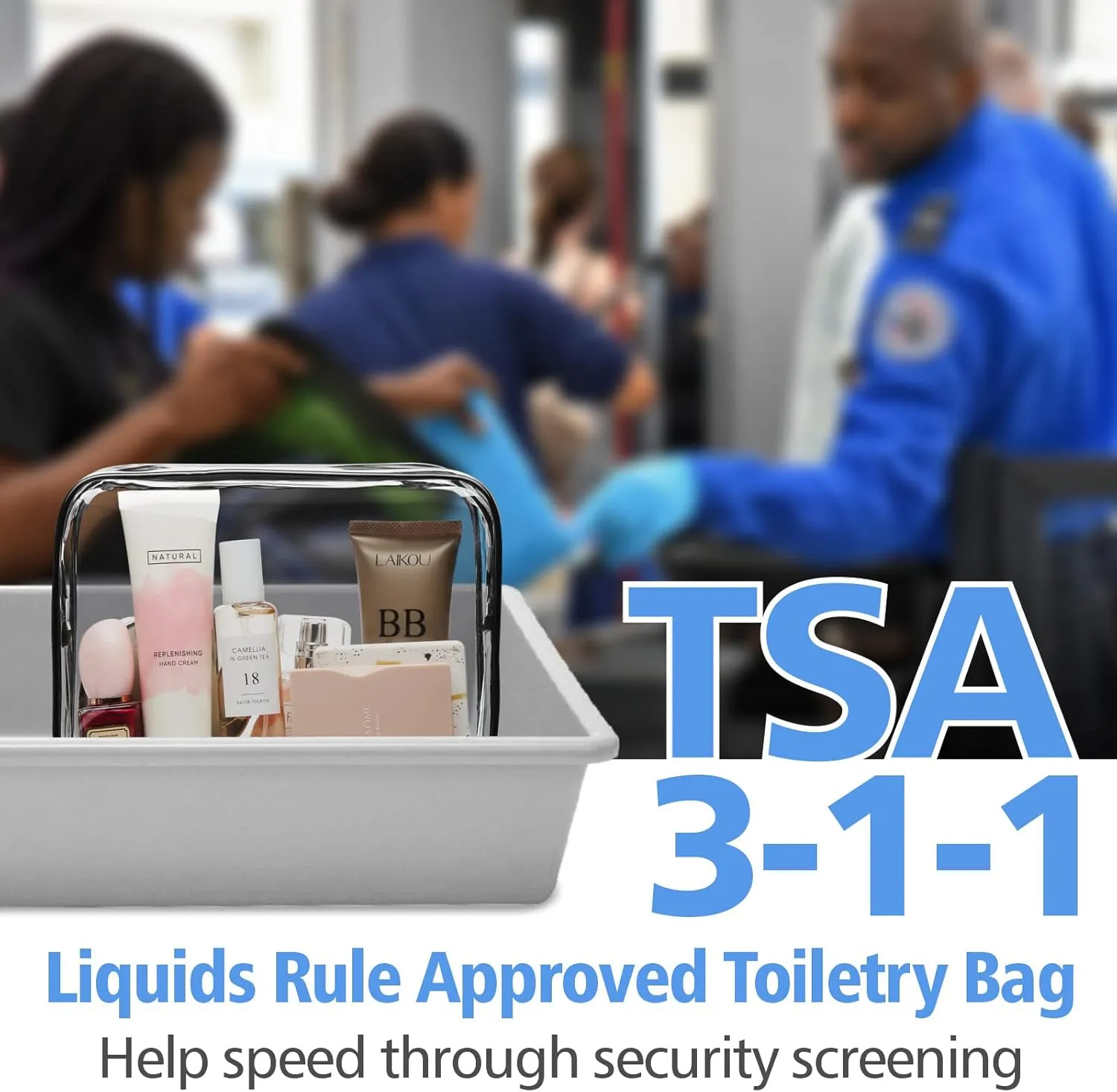 PACKISM Clear Makeup Bag - 2 Packs TSA Approved Toiletry Bag for Women Quart Size Travel Bag TSA Approved, Clear Toiletry Bags for Traveling