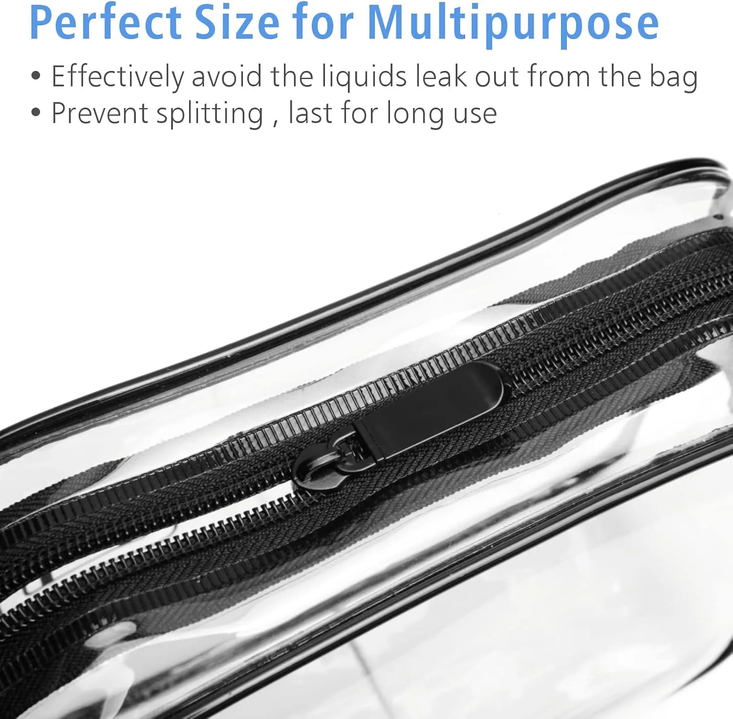 PACKISM Clear Makeup Bag - 2 Packs TSA Approved Toiletry Bag for Women Quart Size Travel Bag TSA Approved, Clear Toiletry Bags for Traveling