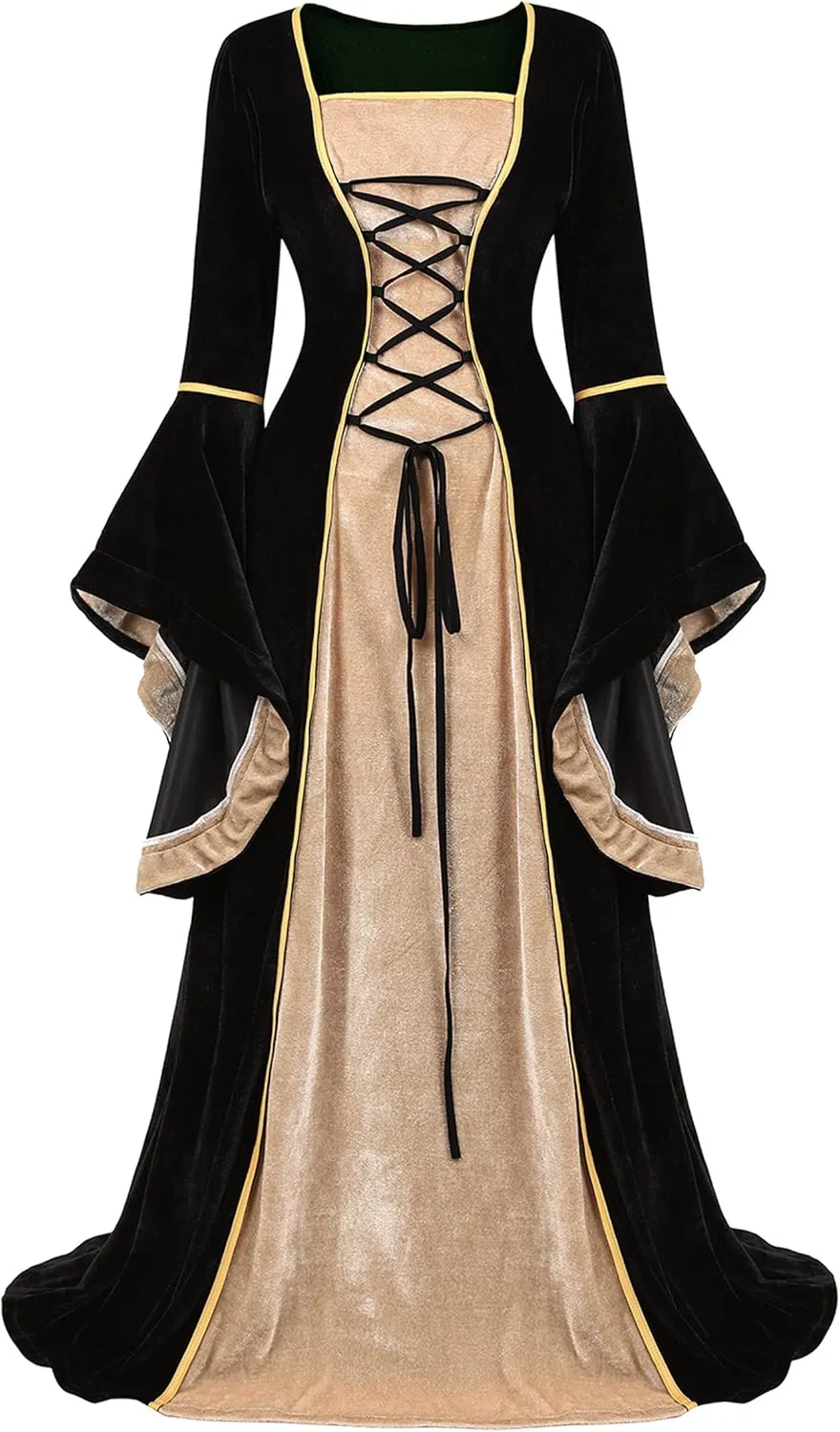 Parlsdy Renaissance Costume Women Velvet Irish Dress Medieval Witch Costumes Victorian Faire Costumes
