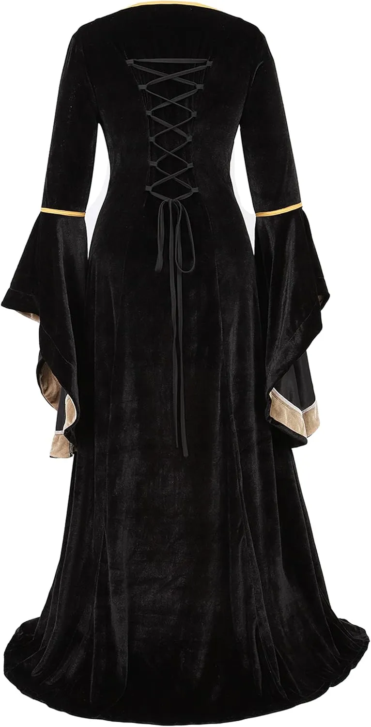 Parlsdy Renaissance Costume Women Velvet Irish Dress Medieval Witch Costumes Victorian Faire Costumes