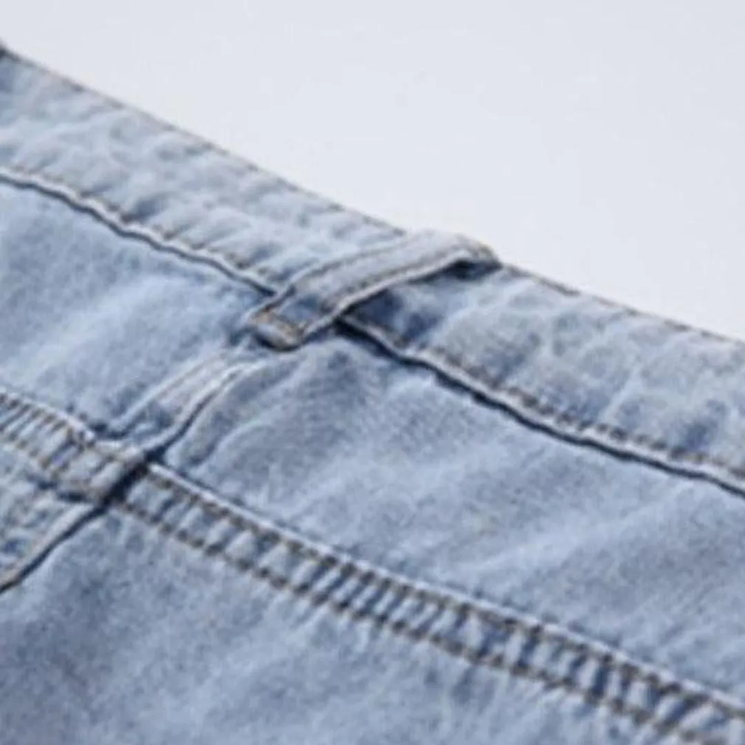 Patchwork denim long skirt