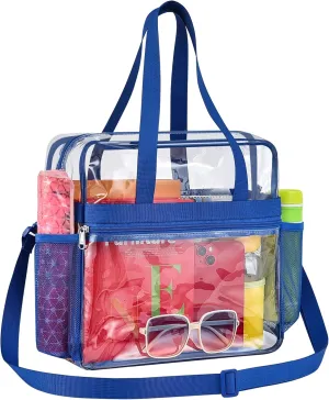 Paxiland Clear Bag for Stadium Events 12x6x12, Clear Tote Bag with Reinforced Strap, Transparent Bag for Sports Concert