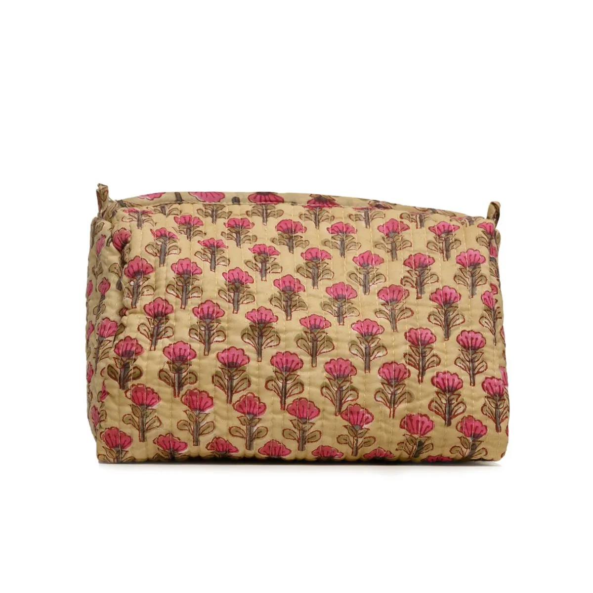 PEACELILY YELLOW QUILTED TOILETRY POUCH