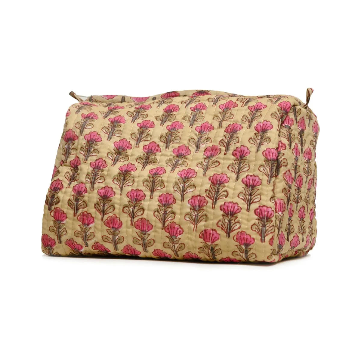 PEACELILY YELLOW QUILTED TOILETRY POUCH
