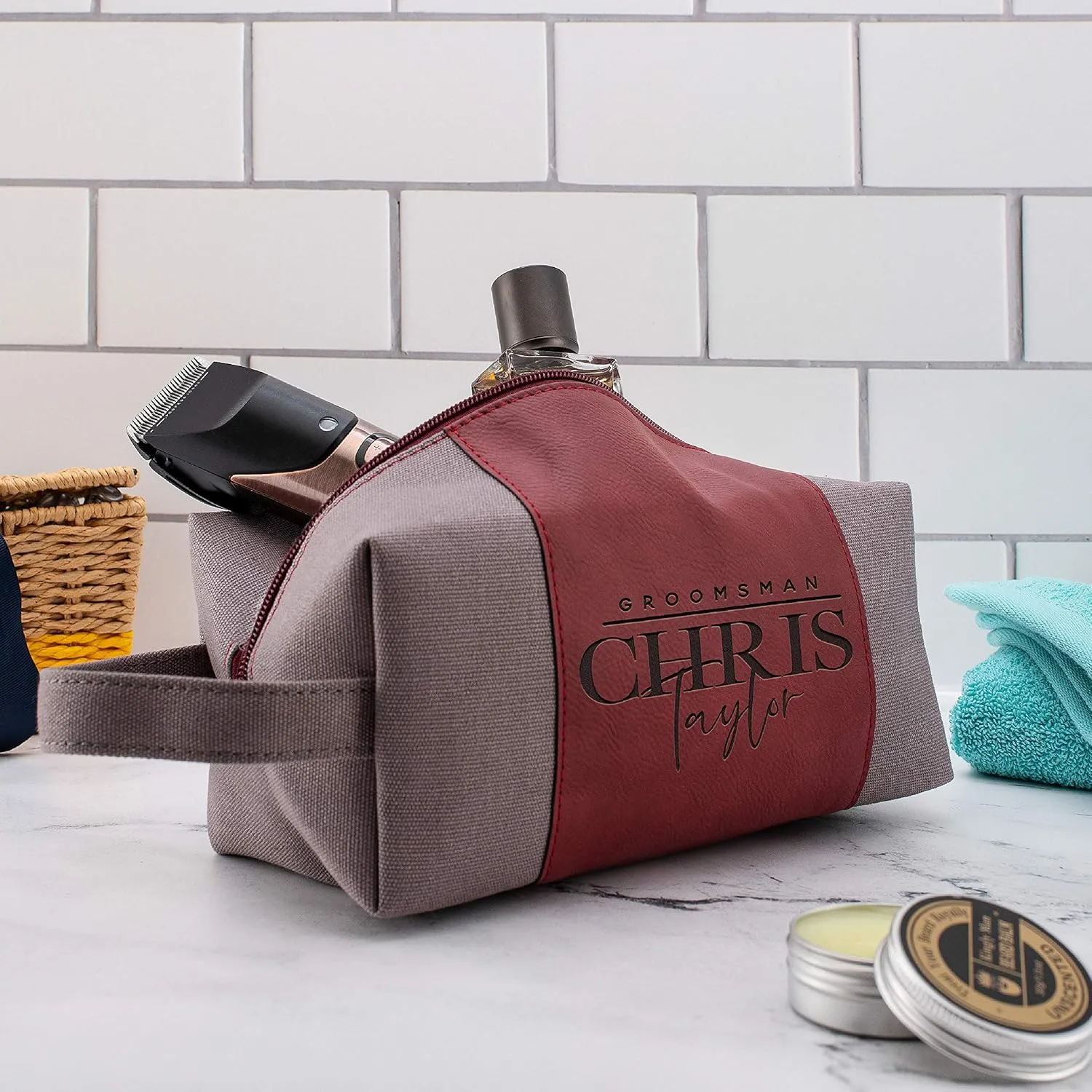 Personalized Groomsmen Gifts, Custom Men Toiletry Bags - Groomsman Gifts for Wedding