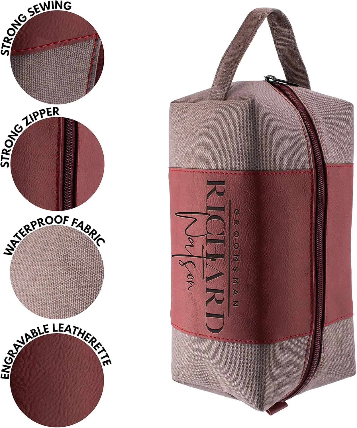 Personalized Groomsmen Gifts, Custom Men Toiletry Bags - Groomsman Gifts for Wedding
