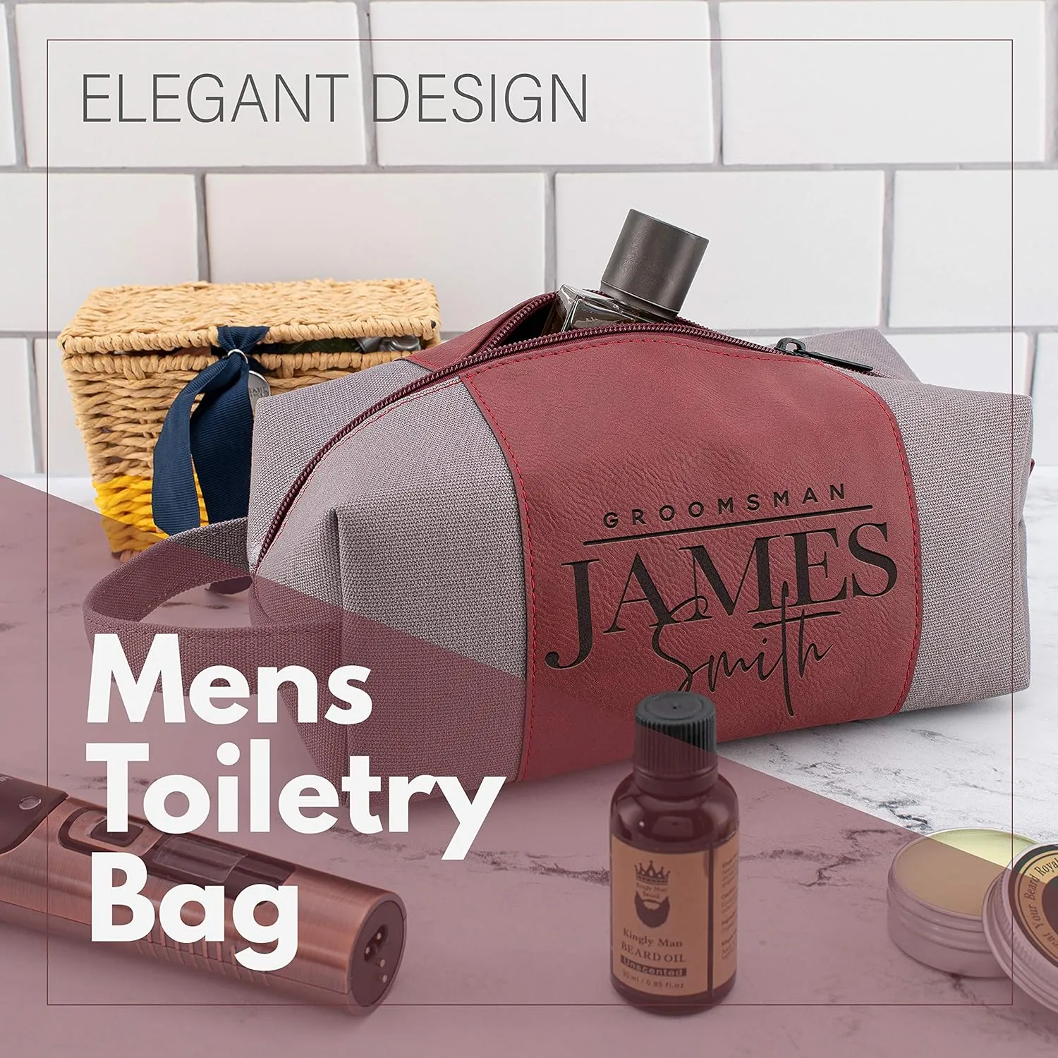 Personalized Groomsmen Gifts, Custom Men Toiletry Bags - Groomsman Gifts for Wedding