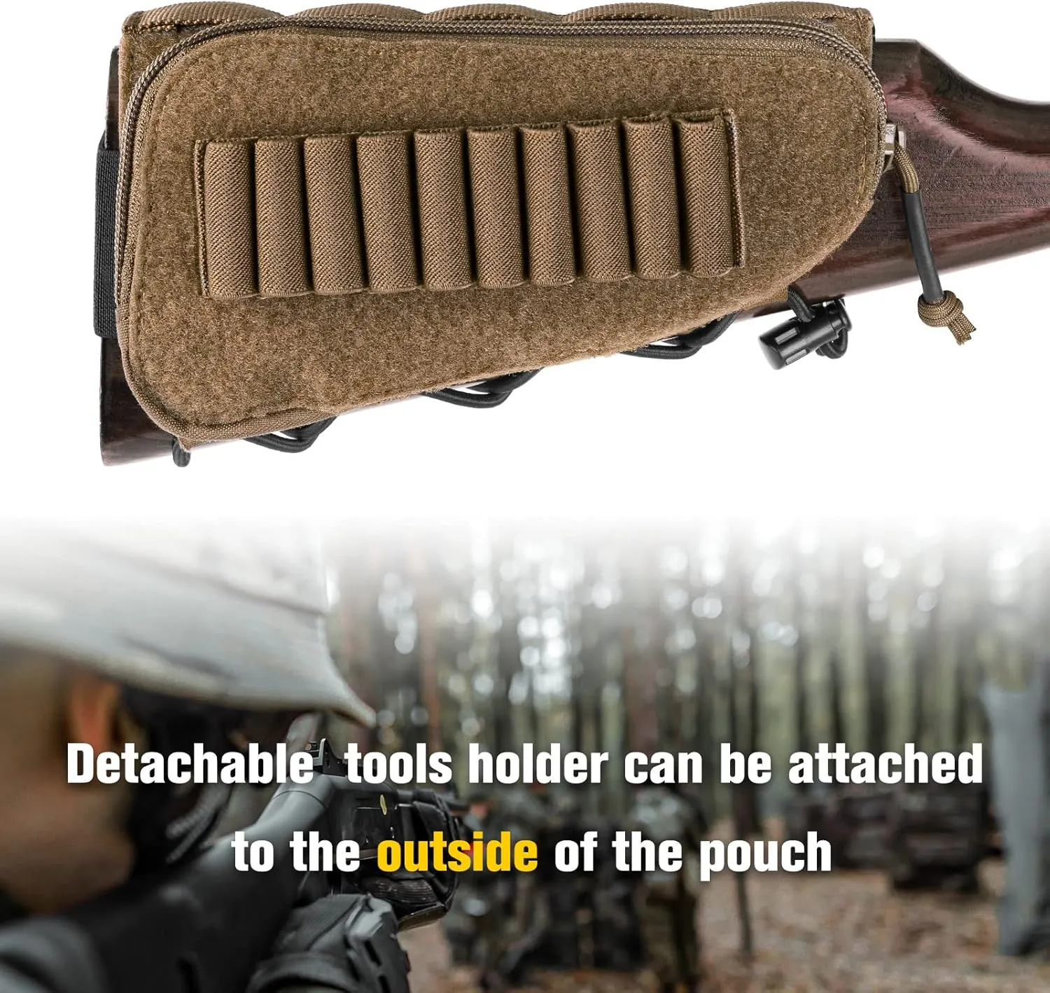 PETAC GEAR Tactical Buttstock Rifle Stock Pack/Adjustable Shell Holder Cheek Rest Pouch for Long Action …