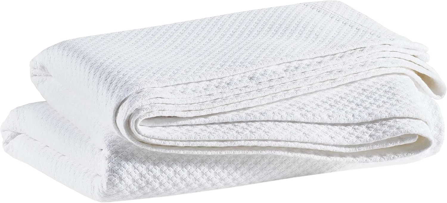Petite Trellis White Matelasse Coverlet, Queen Size, White Solid Pattern