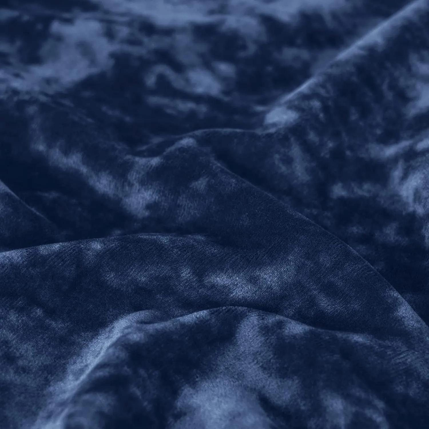 PHF Truly Velvet Fitted Sheet Only Queen Size, Luxury Super Soft Cozy Comfy Fleece Bottom with 15" Deep Pocket,Suitable for Fall Winter and Spring, No Pillowcases, Navy Blue