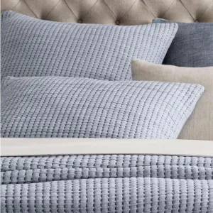 Pick Stitch Navy Matelasse Sham, Standard Size, Blue Solid Pattern