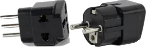 Plug in Solutions US to ITALY Travel Adapter Plug for USA/Universal to EUROPE Type E (C/F) & L AC Power Plugs Pack of 2
