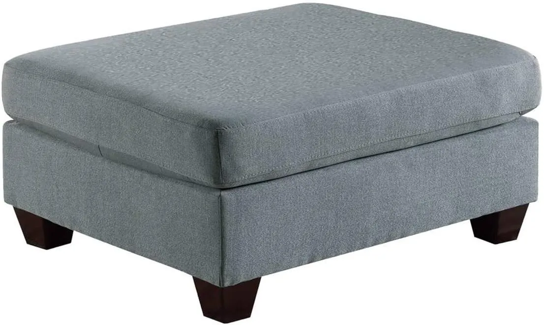 Poundex Linen-Like Fabric Upholstered Cocktail Ottoman in Grey